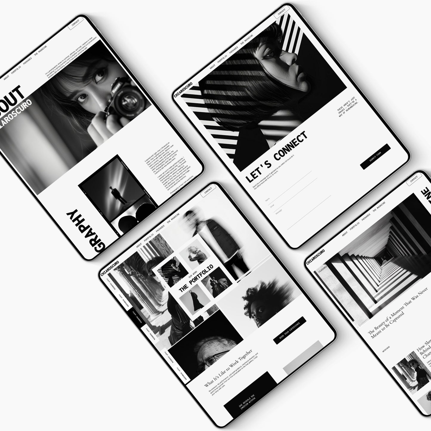 Showit Website Template for Photographers - Black & White Editorial