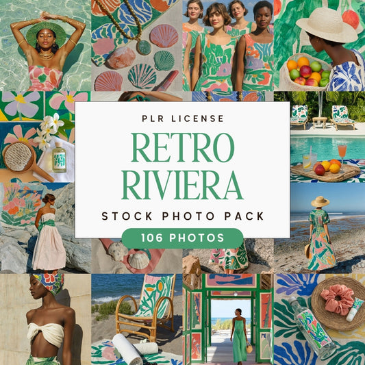 Collage of Retro Riviera Lifestyle Stock Photo Bundle images