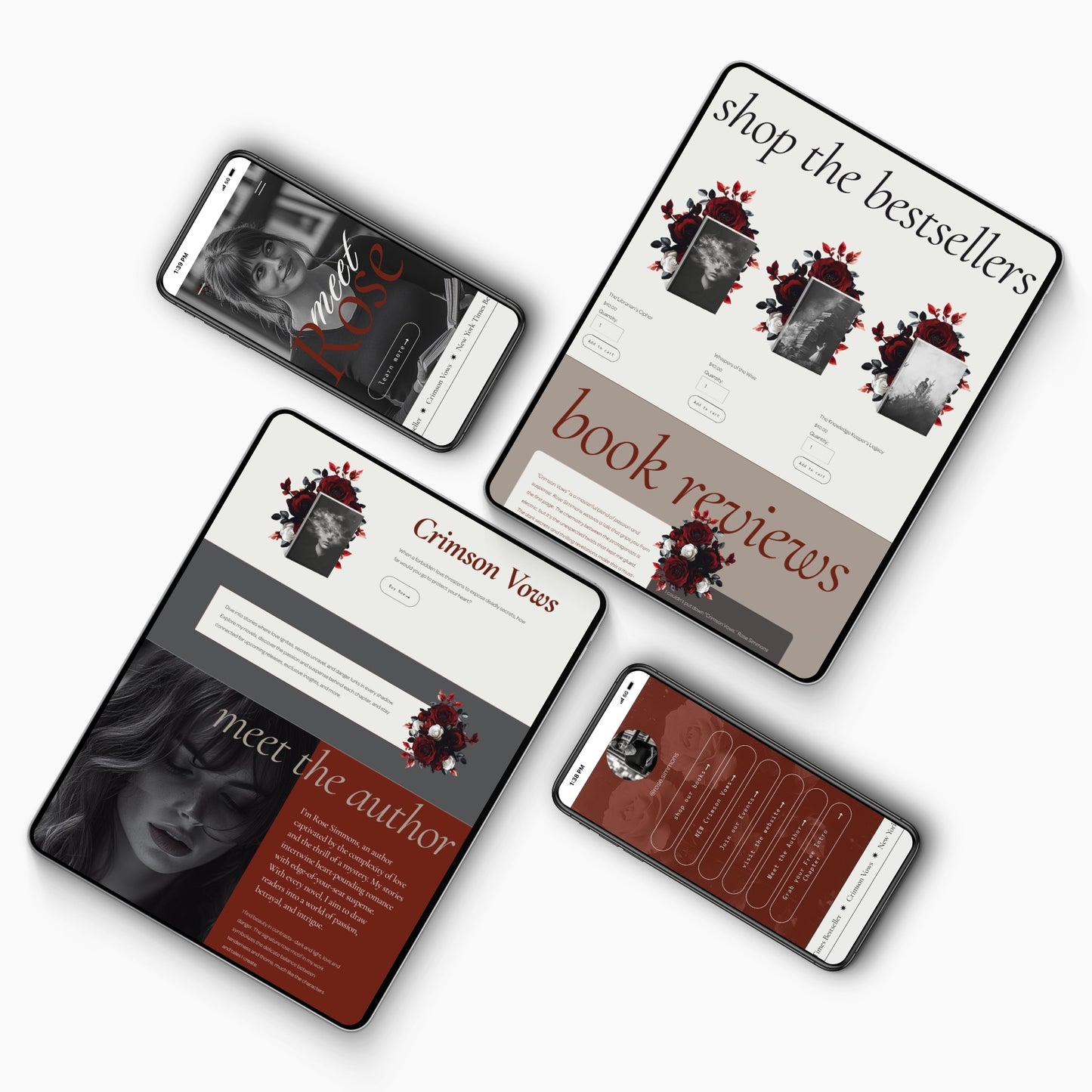 Promotional graphic for Squarespace Template For Authors with text about conversion-based design and free trial offer.