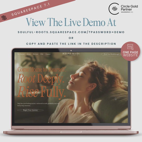 One Page Squarespace Website Template For Holistic Coaches video preview