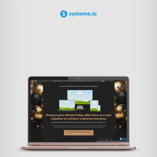 Black & Gold Black Friday Systeme.io Mini Funnel Template