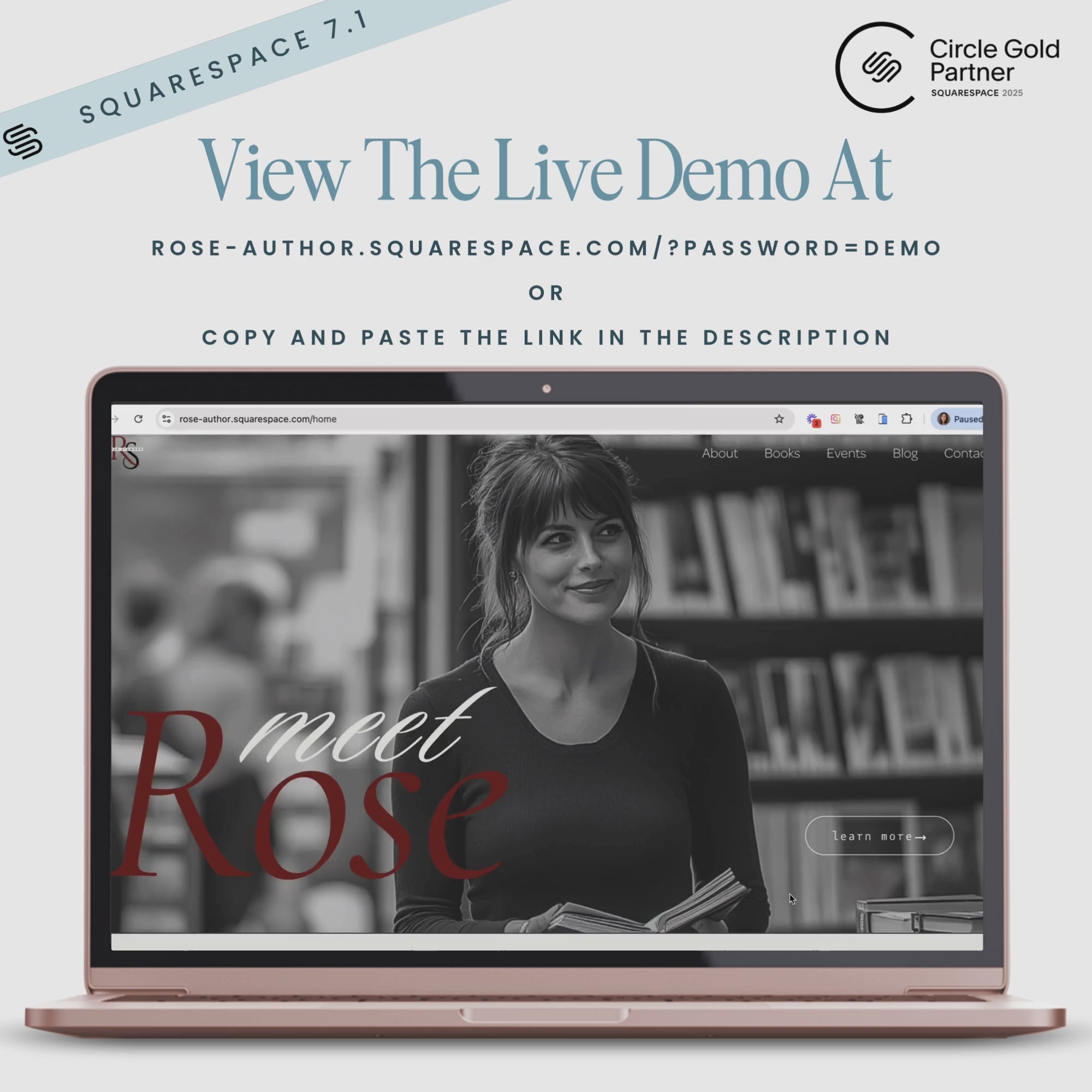 Squarespace Template For Authors video preview