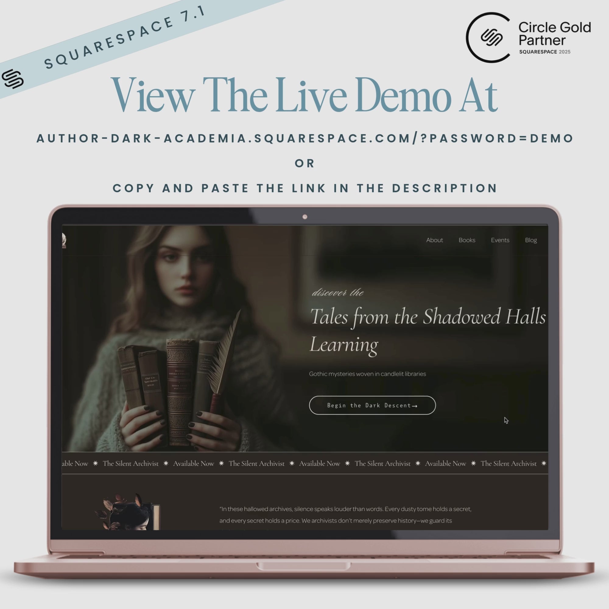 Squarespace Template For Authors preview video