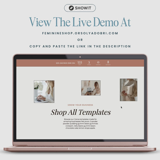 Showit Shop Page Template Add On video preview