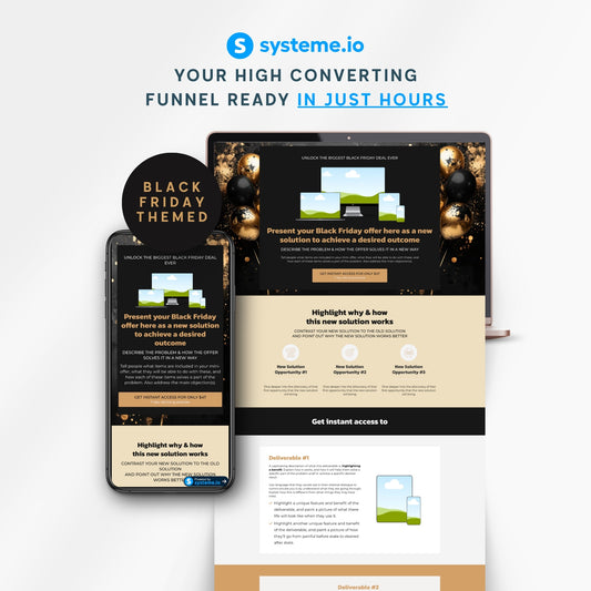 Black & Gold Black Friday Systeme.io Mini Funnel Template