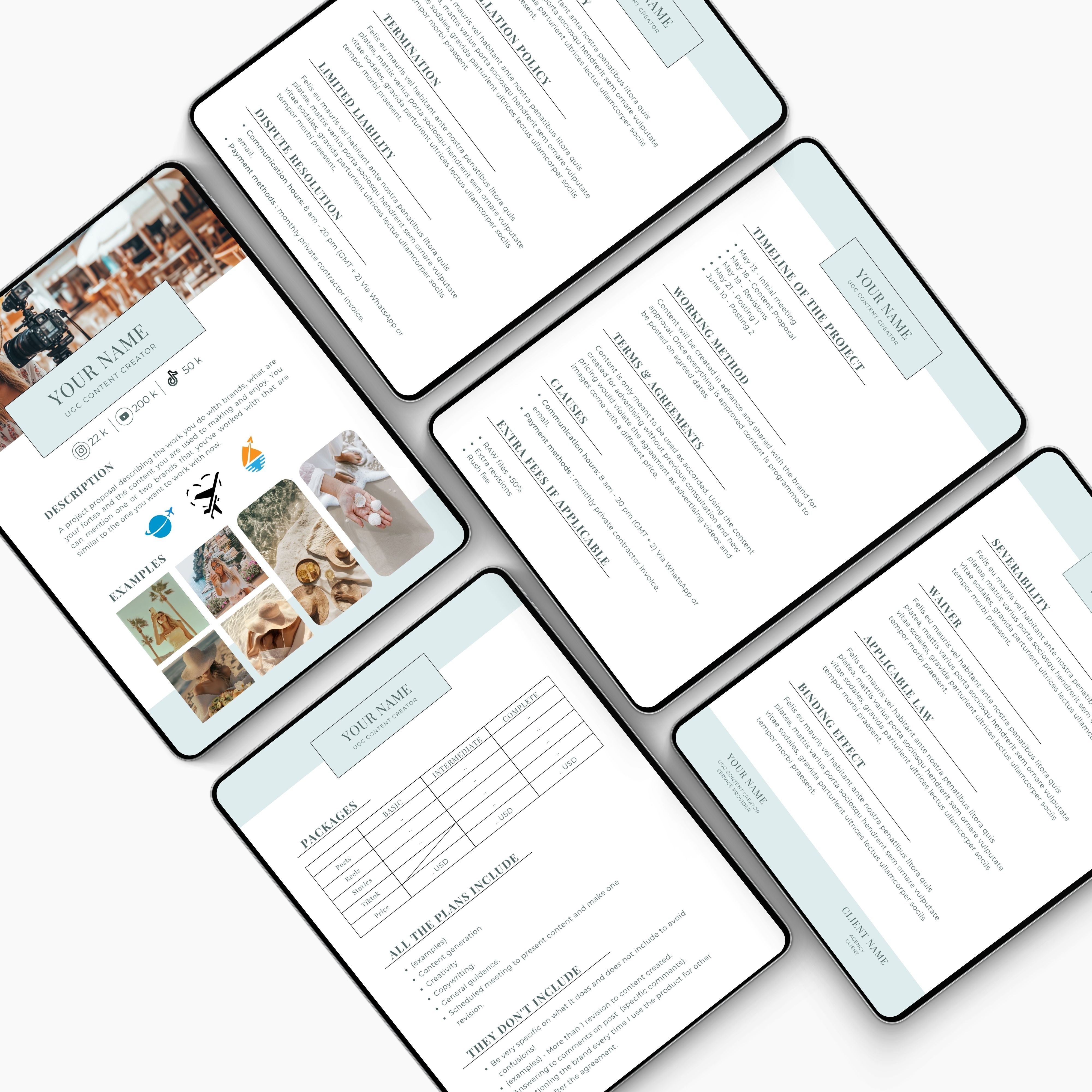 Travel UGC Creator Agreement Canva Template – Orsolya Dobri